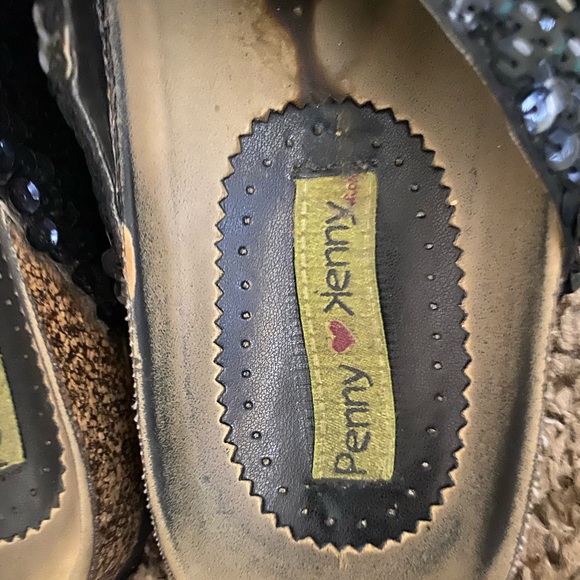 Penny & Kenny Sequined Sandals - Black - Size 8-8 1/2 - Picture 6 of 7